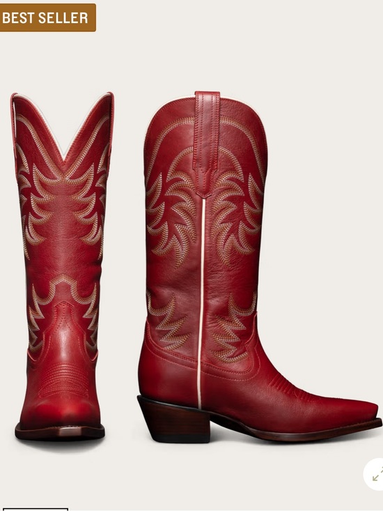 Tecovas Shoes - Tecovas The Annie Scarlet Cowhide Women's Red Embroidered Leather Cowgirl Boots